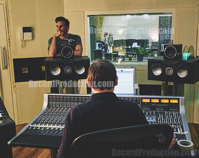 Clint Murphy recording the piano at Rimshot Recording Studios