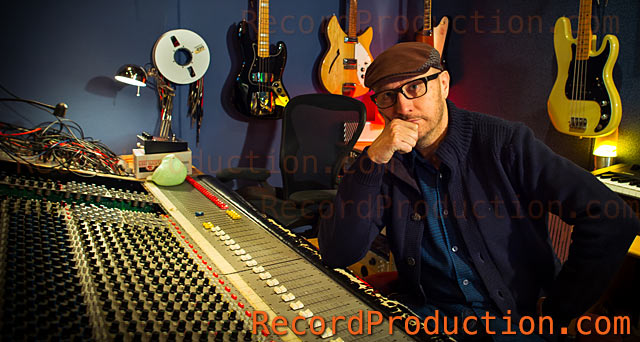 Record producer Steve Power in his recording studio, London