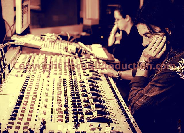 Manon Grandjean and Alan Parsons at the EMI mixing console