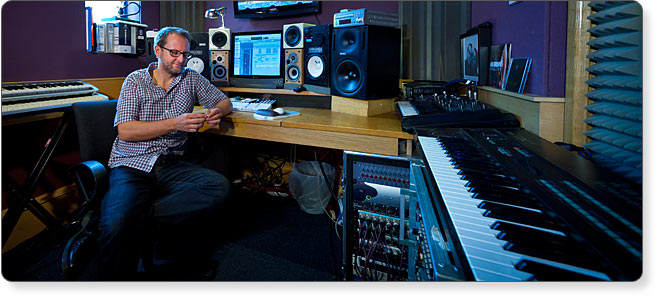 Danton Supple record producer in his recording studio london uk