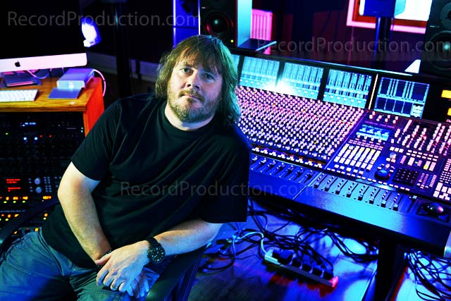 recording engineer Mike Exeter in the recording studio
