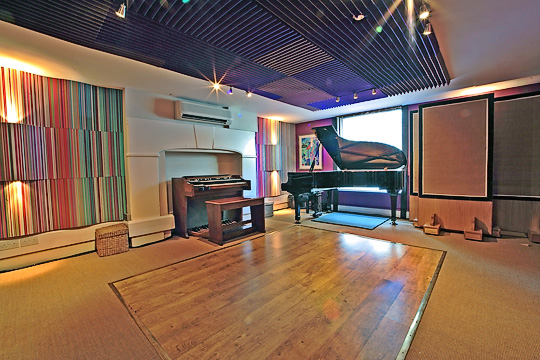 recording studio area at yellow shark